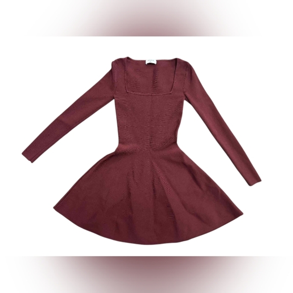 Babaton Sculpt Knit Applause Dress Spiced Burgundy Size 2XS EUC - Picture 2 of 7